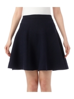 畦編みコットンニットスカート/ネイビー系(093)