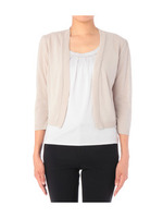 七分袖ボレロ風ニットカーディガン/ベージュ系(051)