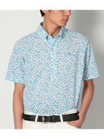 小花柄吸水速乾半袖シャツ/レッド系(961)