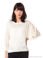 袖レース5分袖ポルオーバー/コイアオ