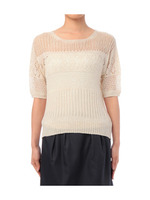 透かし編みニットプルオーバー/ベージュ系(050)