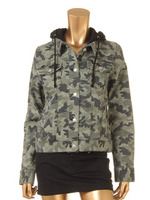 裏毛フード迷彩Gジャン/KHAKI