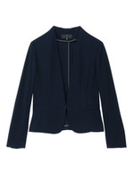 [L]リップルノーカラージャケット/ネイビー系(694)