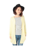 カワリオリZIPロングニットカーディガン/レモンイエロー(031)