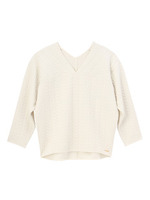 ケーブル模様カットソープルオーバー/オフホワイト(003)