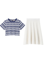 ジオメトリックニットセットアップ/ネイビー系(593)