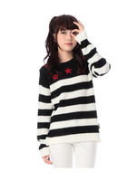 スター&ボーダーニット/ブラック(319)