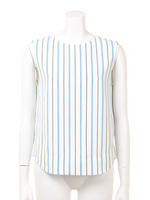 ストライプパネルタンク/WHTxBLU