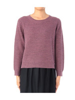 ドット透かし編みニットプルオーバー/ロイヤルパープル(082)