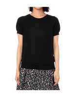 レース切り替えパフスリーブニット/ブラック(019)