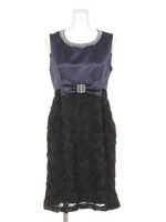 レース切替ワンピース/ネイビー