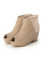 オープントゥウェッジブーサン/ベージュ系(012)