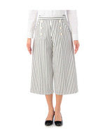 ストライプクロップドガウチョパンツ/ホワイト(302)