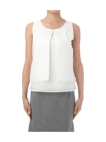 ティアードノースリーブブラウス/ベージュ系(550)