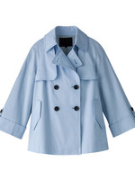 フェミニンAラインショートトレンチ/ブルー系(091)