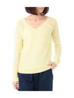 Vネックオフショルニットプルオーバー/レモンイエロー(031)
