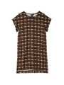 [L]LIMONTA 幾何学柄プリントワンピース/ダークブラウン(143)