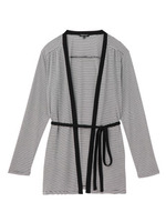 [S]ベルトつきナローボーダーカーディガン/ブラック(319)