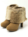 【REZOY】フェイクファー付キ2WAYバックジップブーツ/オークスエード