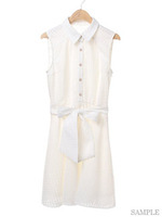 【美人百花掲載】S・シアーチェックノースリシャツ／OP/オフホワイト