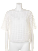 スクエアエンブロイダリーTOPS/オフホワイト