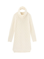 スヌード付きアルパカ混ニットワンピース/オフホワイト(003)