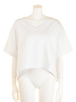 BACKスリットVネックT/S/ネイビー