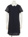 【SUGARHILL BOUTIQUE】LACE TUNIC DRESS WITH CONTRAST/NAVY/WHITE