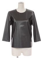 Sunny leather tops/BLACK