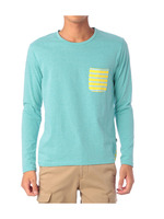 TCR長袖ボーダーポケT/グリーン系(020)