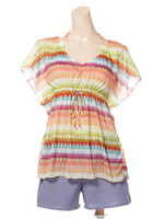 【Liana】エスニックボーダー/ブルー