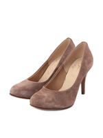 ◆ピッグスエードラウンドパンプス/ブラック(019)