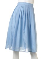 シャイニーカラーミモレスカート/ライトブルー
