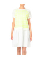 ドッキングデザインワンピース/ホワイト(003)