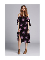 フラワー柄マキシ丈キャミワンピース/ネイビー(193)