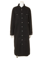 ミリタリーロングシャツOP/ブラック