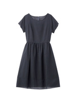 レース切り替えフレアワンピース/ライトグレー(011)