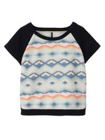 異素材使いエスニカルダイヤモンドブラウス/ネイビー系(192)