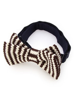 コットンストライプ蝶タイ/ネイビー系(393)