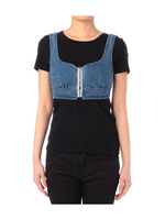 ストレッチデニムビスチェ/ブルー系(092)