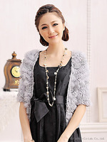 ラビットファーボレロ/ローズグレイ