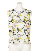 【CASUAL】フラミンゴフラワー柄タンク/ブルー