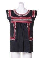 【DOUBLE STANDARD】綿ストレッチサテン刺繍BL/ネイビー