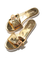 エナメルフラットサンダル/RED