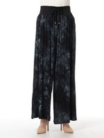 ムラ染ワイドパンツ/クロ