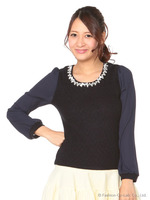 襟装飾カットPO/ネイビー