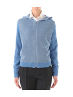 [L]配色切り替えニットパーカ/ブルー系(991)