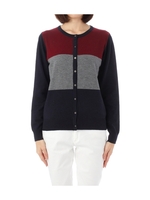 カラーブロッキングニットカーディガン/ネイビー(593)