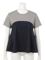 シルケット天竺×Cメッシュフレア/グレー