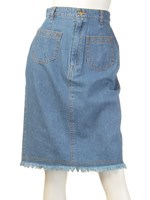 【Omekashi】デニムタイトスカート/ブル−